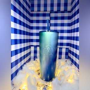 NEW Starbucks Holiday Winter Blue Ombre Stainless Steel Tumbler 24oz